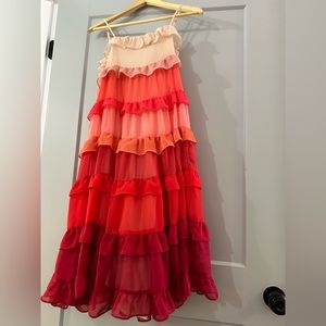 Storia midi sundress pink red size small
